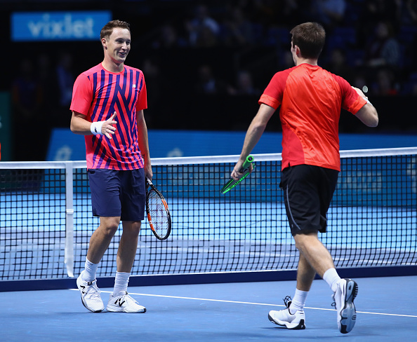 Henri Kontinen and John Peers celebrate winning their opening match in debut as a duo (Photo: Clive BRunskill/Getty Images)