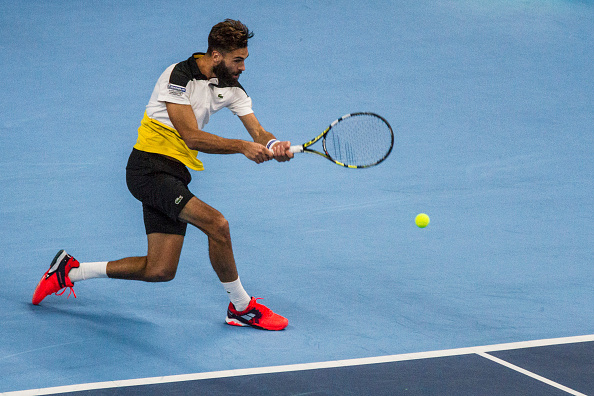 Benoit Paire striking the ball at the Antwerp Open (Photo: Pupo/Getty Images)