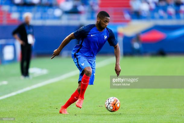 Coco in action for France Under-21s. | Photo: Getty/Vincent Michel/Icon Sport