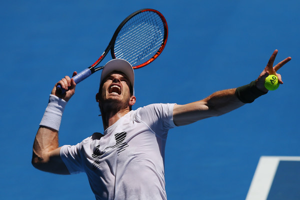 Murray practicing at Melbourne Park ahead of the first grand slam of the year (Photo by Michael Dodge/Getty Images)