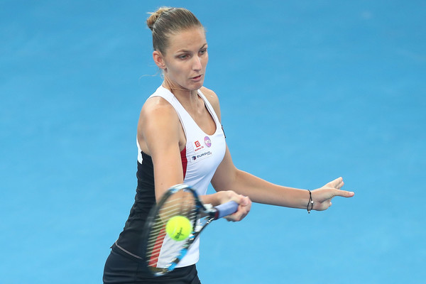 Pliskova hitting a forehand during the match | Photo: Chris Hyde/Getty Images AsiaPac