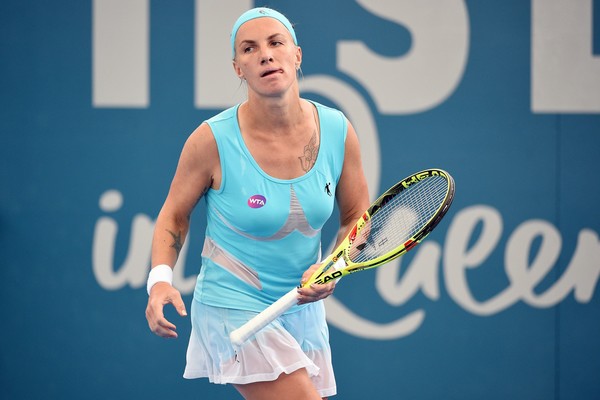 Kuznetsova during the match | Photo: SAEED KHAN/AFP/Getty Images