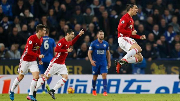 L'esultanza dei calciatori Red Devils dopo il gol del vantaggio. Fonte foto: premierleague.com