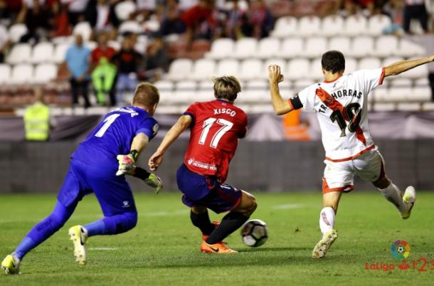 Tercer gol del partido y el segundo de Xisco. Foto: osasuna.es