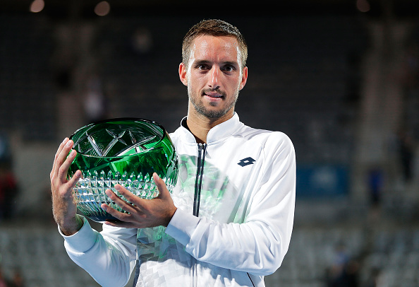 Viktor Troicki with the Sydney trophy in 2016 (Photo: Mark Metcalfe/Getty Images)