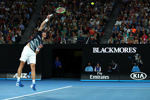 Milos Raonic during the Australian Open (Photo: Cameron Spencer/Getty Images)