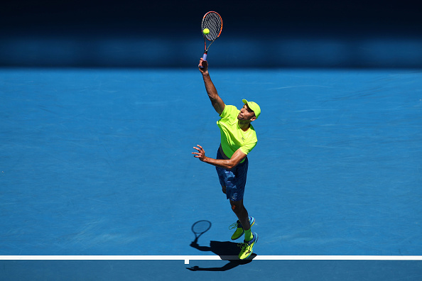 Ivo Karlovic hitting a serve (Photo: Cameron Spencer/Getty Images)