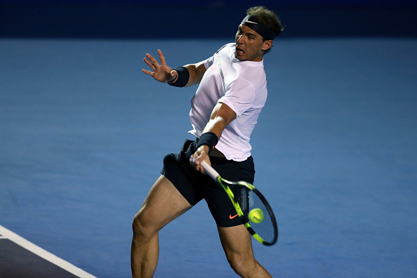 Rafa Nadal during his defeat to Sam Querrey in the Acapulco final last week (Photo: Miguel Tovar/Getty Images)