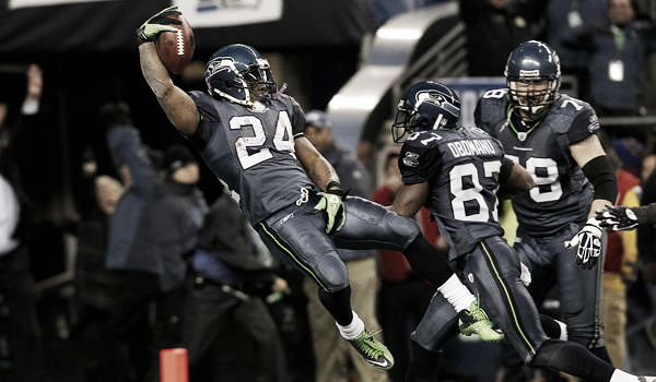 Lynch celebrando un touchdown/ Foto: Seahawks.com