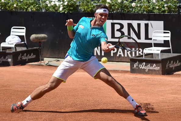 Jiri Vesely strikes a forehand shot (Photo: Giuseppe Mafia/Getty Images)