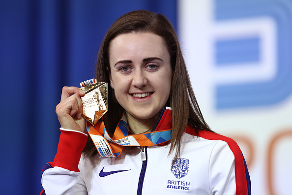 Laura Muir winning the first of her two gold medals at the European Indoor Championships (Photo: Alexander Hassenstein/Getty Images)