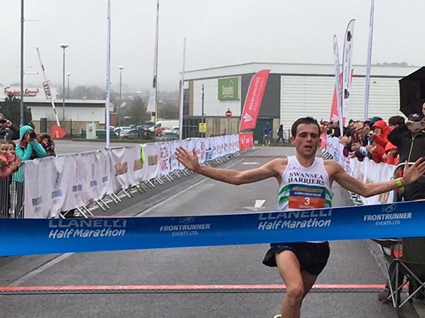 Joshua Griffiths crossing the finish line (Photo: @JoshGriff311/Twitter) 