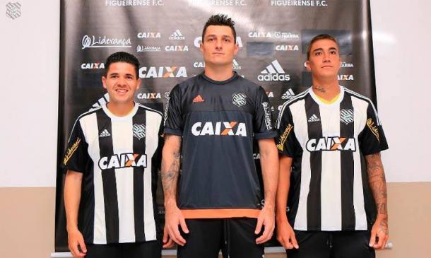 Diego Renan, Denis e Romarinho foram apresentados em janeiro (Foto: Luiz Henrique / Figueirense FC)