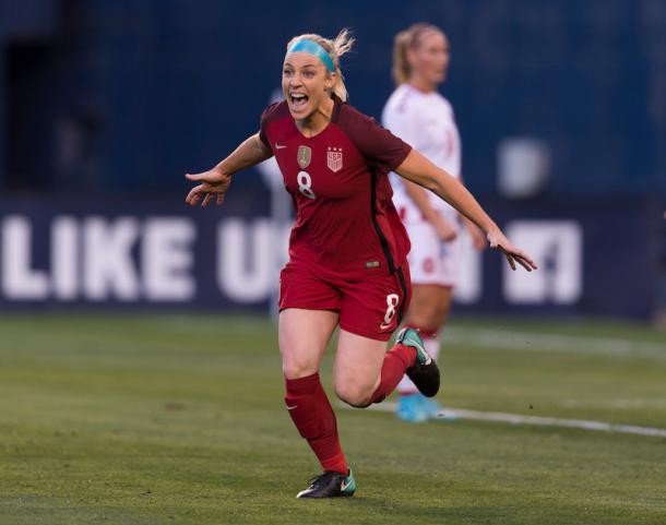 Julie Ertz celebrating goal | Photo: US Soccer/ussoccer.com