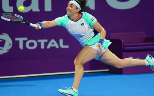 Jabeur scored the biggest win of her career against 2017 champion Pliskova/Photo: AFP