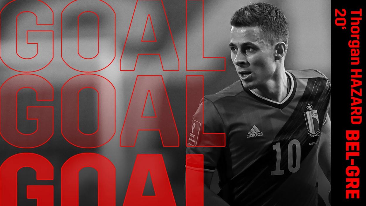 Hazard consiguió abrir el marcador. /Twitter: Belgian Red Devils oficial