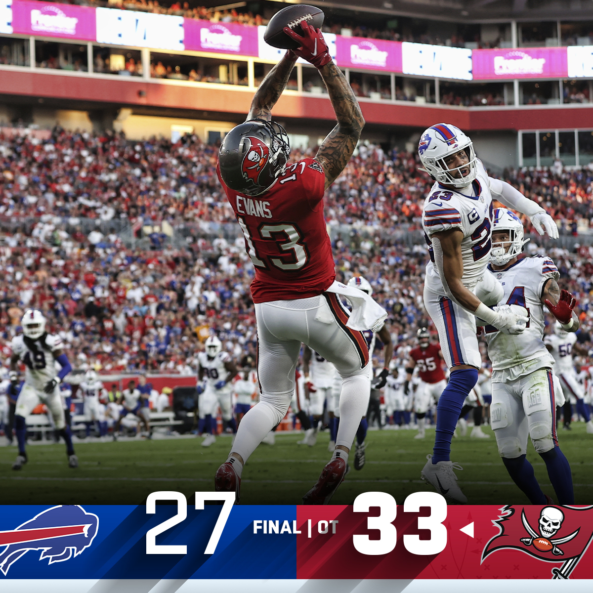 Final Score - Bucs 33 Bills 27 Week 14 Overtime