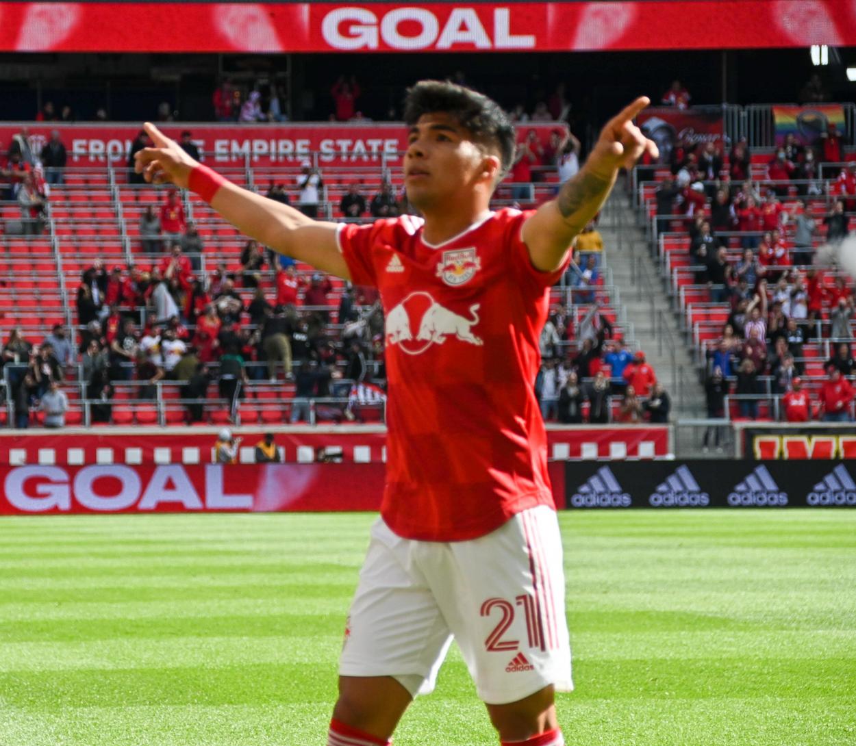 Omir Fernandez celebrates after opening the scoring for the Red Bulls/Photo: John Lupo/VAVEL USA