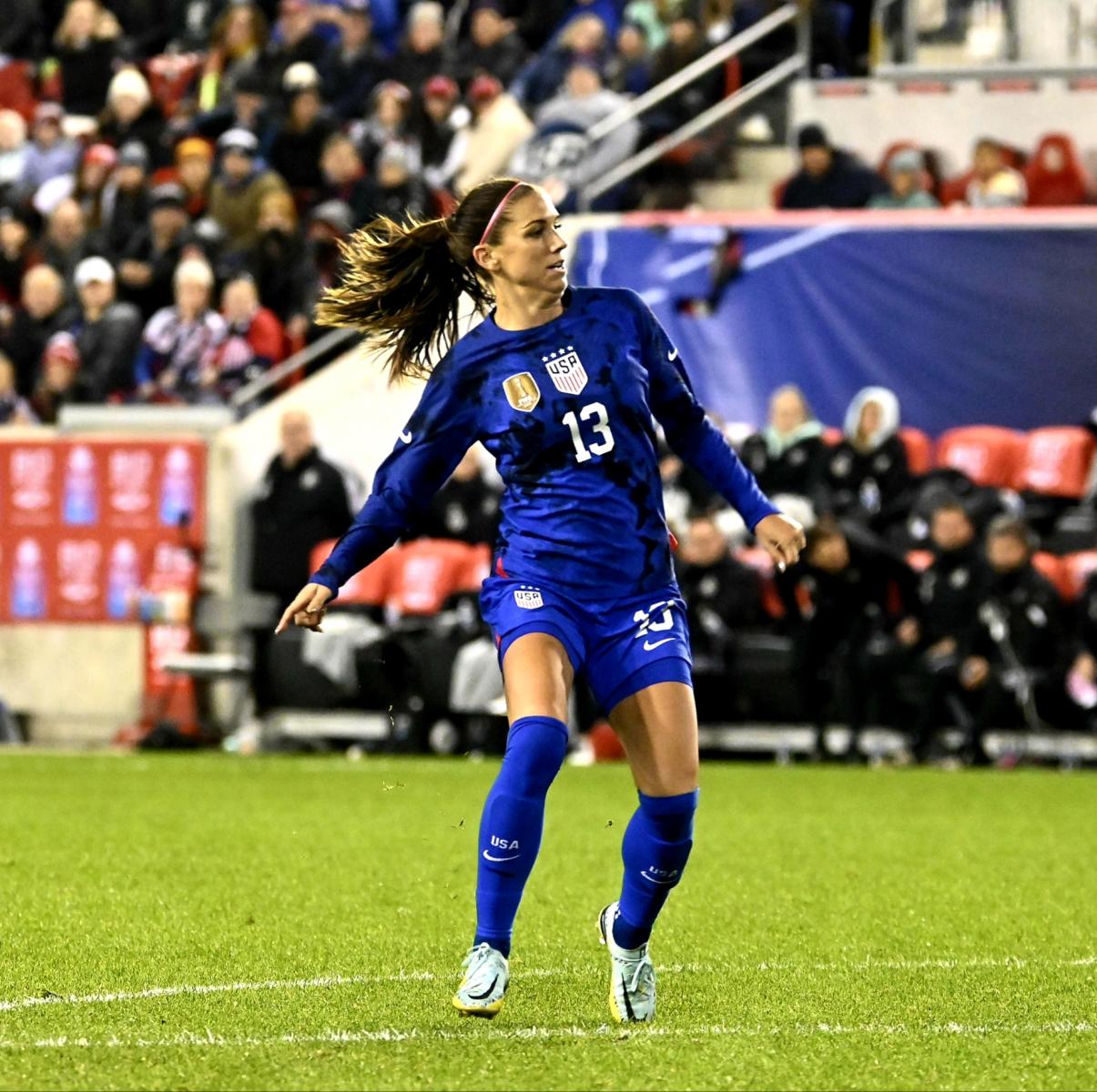 Alex Morgan in action during her 200th cap for the US Women's national team/Photo: John Lupo/VAVEL USA