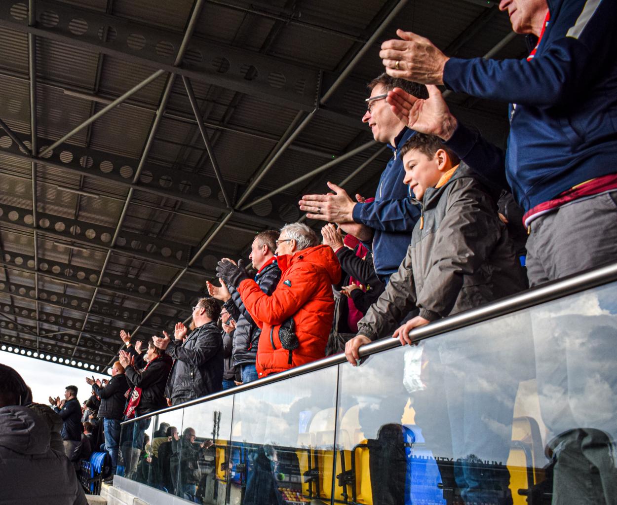 Delighted York fans celebrate their matter (Photo: Ryan Brookes)