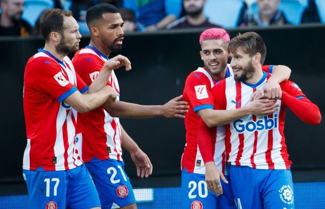Imagen de los jugadores celebrando un gol ante el Celta de Vigo // X