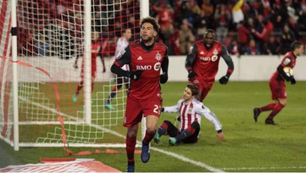 Osorio tras anotar el 1-1. / Foto: torontofc.ca