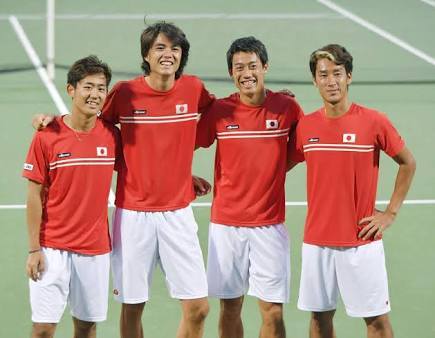 The Japanese Davis Cup team- Picture credits: KYODO