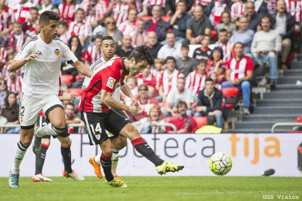 Susaeta anota ante el Valencia CF en el partido de la primera vuelta | Fotografía: UGS Vision