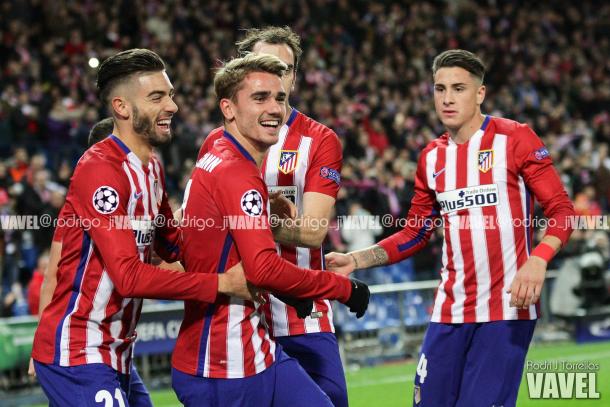 Jugadores del Atlético celebran un gol en Champions | Imagen: Rodrigo J Torrellas (VAVEL)