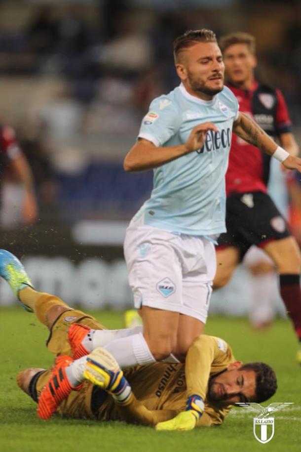 Immobile en el momento del penalti / Foto: Lazio