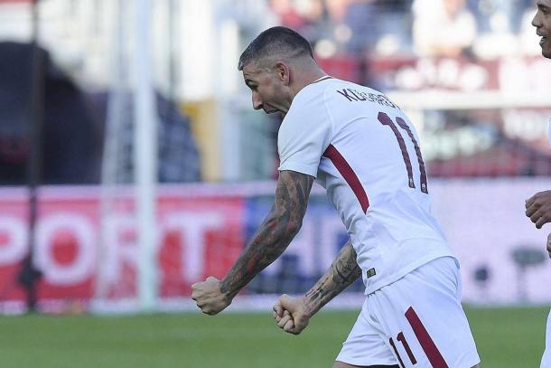 Kolarov celebrando su golazo de ayer / Foto: AS Roma