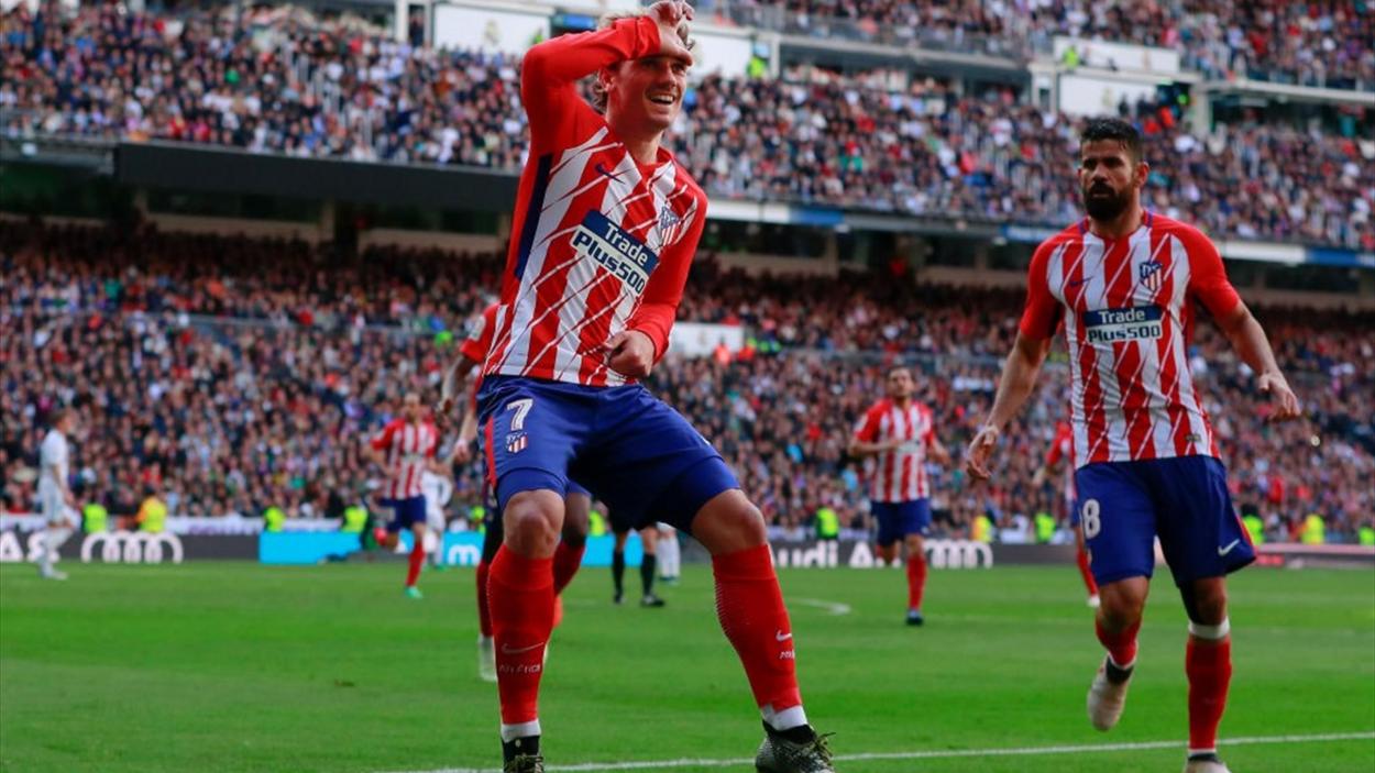 Griezmann celebra su gol en el Bernabéu / GETTY