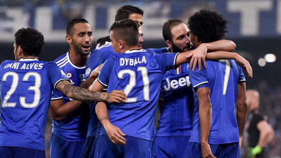 La gioia dei giocatori della Juve durante la semifinale di ritorno di Coppa Italia contro il Napoli. Foto: Repubblica