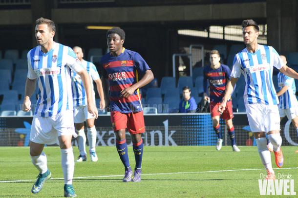 Dongou en un partido frente al Atlético Baleares | Foto: Noelia Déniz, VAVEL.