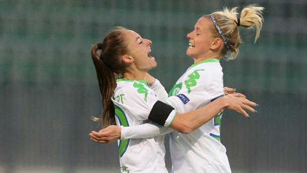 Wullaert celebrates after opening the scoring. (Photo: UEFA)