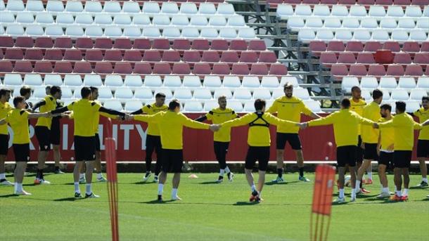 Il Siviglia prepara la sfida del San Mames. Fonte: AFP/Getty Images.