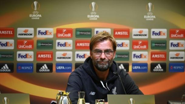 Klopp in conferenza stampa a Dortmund. Per lui sarà la prima da avversario. Fonte: AFP/Getty Images.