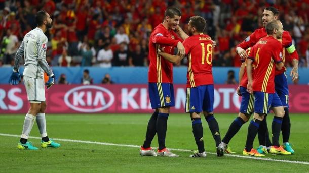 Morata esulta dopo il gol. Fonte foto: it.uefa.com