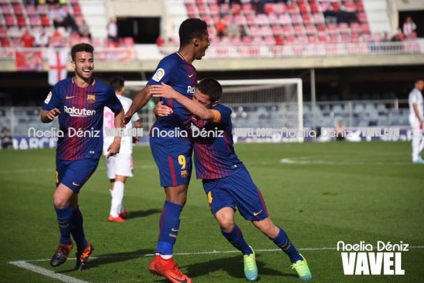 Choco Lozano adelantó al FC Barcelona B. | Foto: Noelia Déniz, VAVEL