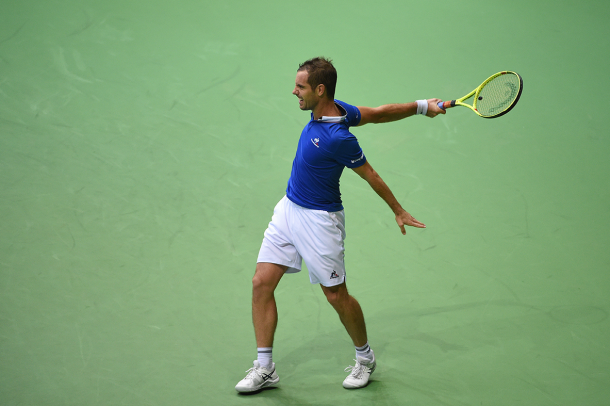 Gasquet was ruthless in jumping out to an early one set lead, needing just 36 minutes to take the first set/Photo: Davis Cup