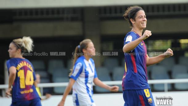 Marta Torrejón con Mapi León al fondo en el partido de esta mañana. Foto: Ernesto Aradilla, VAVEL.com