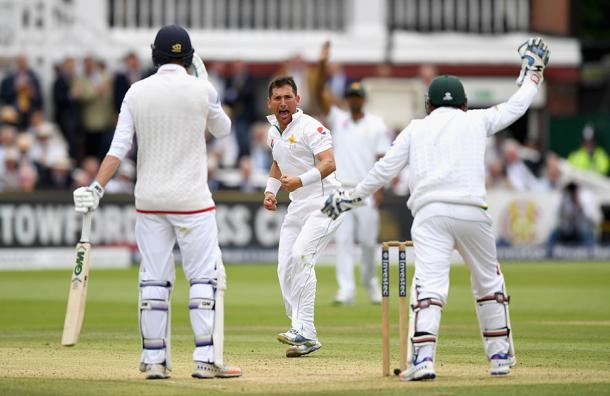 Yasir celebrates getting Vince out LBW | Photo: Getty