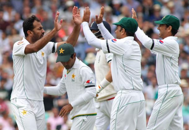 Wahab Riaz celebrates on his way to three wickets | Photo: Getty Images