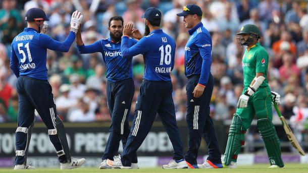 Rashid celebrates getting the wicket of Azhar Ali | Photo: Getty