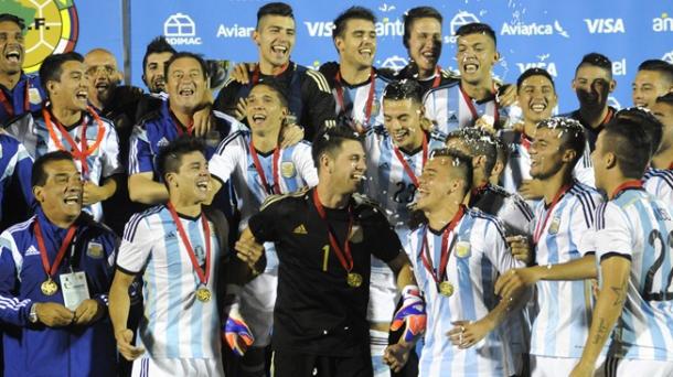 Argentina celebrates winning their South American Football Championships. Getty Images