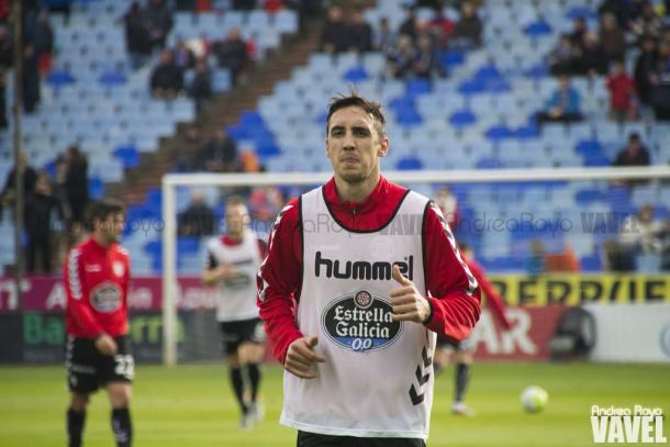 Caballero antes de que comenzase el partido frente al Real Zaragoza | Foto: Andrea Royo (VAVEL.com)