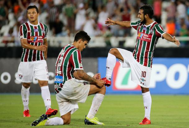 Sornoza foi o destaque da goleada sobre o Salgueiro-PE pela Copa do Brasil (Foto: Lucas Merçon/Fluminense FC)