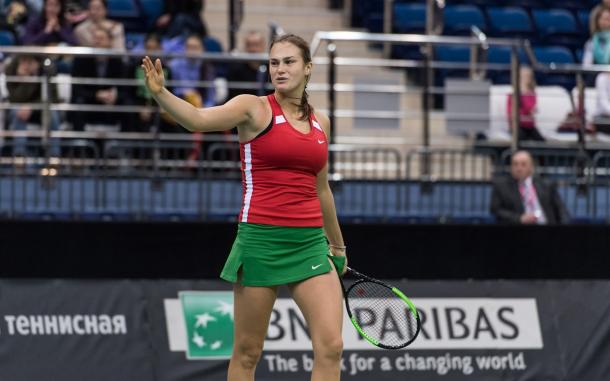 Aryna Sabalenka missed a match point | Photo: Daniel Kopatsch/Fed Cup