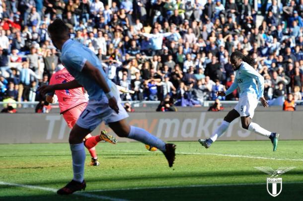 Il goal di Lukaku, che ha aperto le marcature nella gara d'andata. Facebook Lazio.