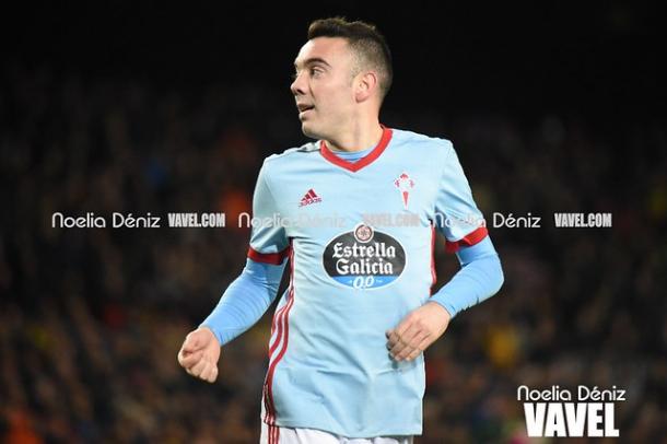 Iago Aspas en el Camp Nou | Fuente: Noelia Déniz (VAVEL)